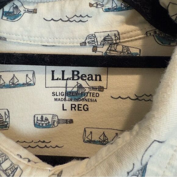 L.L. Bean Organic Cotton Sailboat Shirt Size Large - Picture 11 of 13